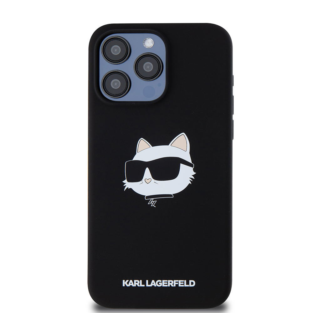 MagSafe cover til Apple iPhone 15 Pro Max, Karl Lagerfeld, Silicone Choupette's Head, Sort