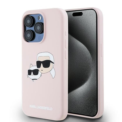 MagSafe cover til Apple iPhone 15 Pro Max, Karl Lagerfeld, Silicone Karl & Choupette, Pink