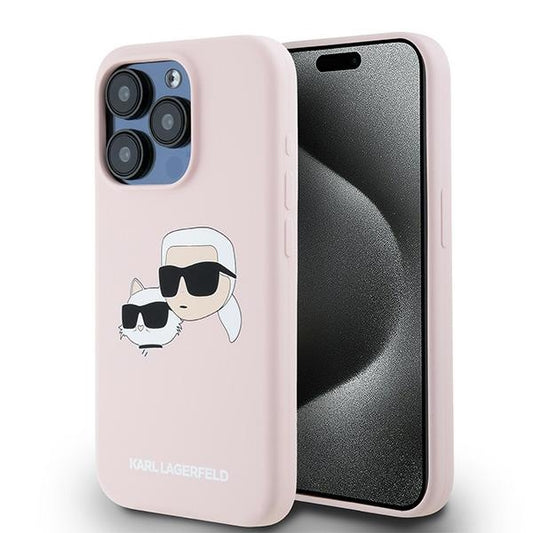 MagSafe cover til Apple iPhone 15 Pro Max, Karl Lagerfeld, Silicone Karl & Choupette, Pink