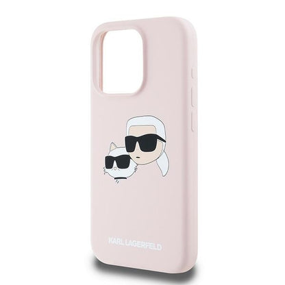 MagSafe cover til Apple iPhone 15 Pro Max, Karl Lagerfeld, Silicone Karl & Choupette, Pink
