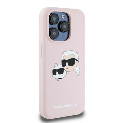 MagSafe cover til Apple iPhone 15 Pro Max, Karl Lagerfeld, Silicone Karl & Choupette, Pink