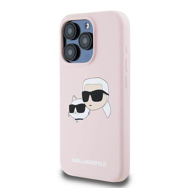MagSafe cover til Apple iPhone 15 Pro Max, Karl Lagerfeld, Silicone Karl & Choupette, Pink