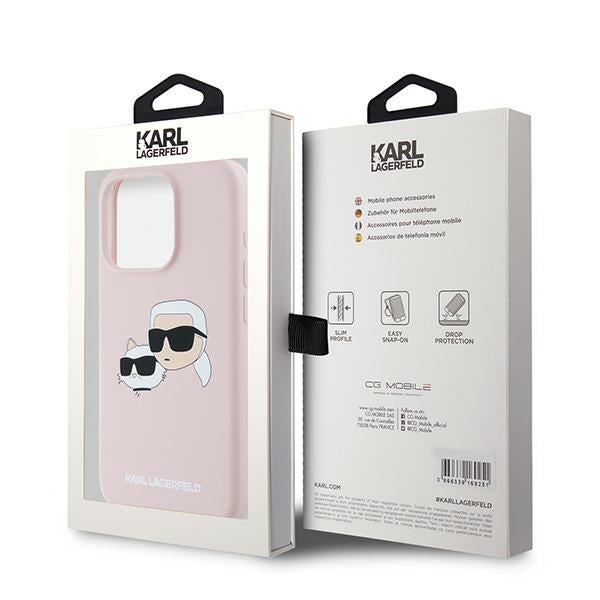 MagSafe cover til Apple iPhone 15 Pro Max, Karl Lagerfeld, Silicone Karl & Choupette, Pink