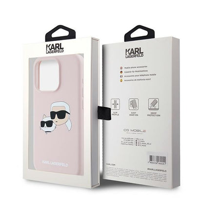 MagSafe cover til Apple iPhone 15 Pro Max, Karl Lagerfeld, Silicone Karl & Choupette, Pink
