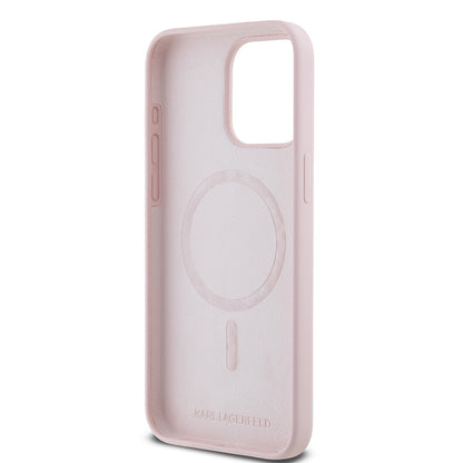 MagSafe cover til Apple iPhone 15 Pro Max, Karl Lagerfeld, Silicone Ring Karl & Choupette, Pink