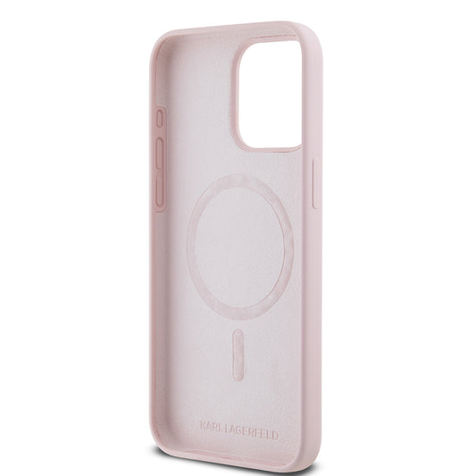 MagSafe cover til Apple iPhone 15 Pro Max, Karl Lagerfeld, Silicone Ring Karl & Choupette, Pink