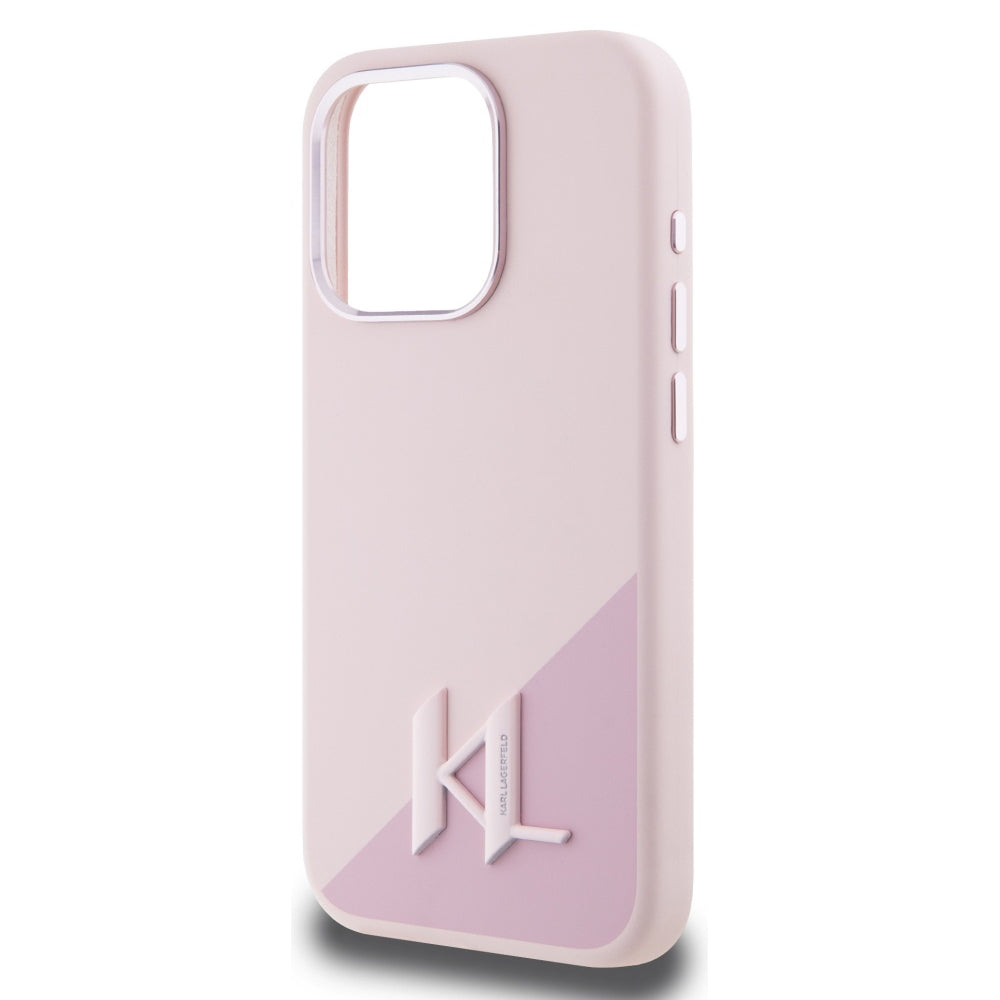 MagSafe cover til Apple iPhone 15 Pro Max, Karl Lagerfeld, Silicone Shadow Metal Initial, Pink