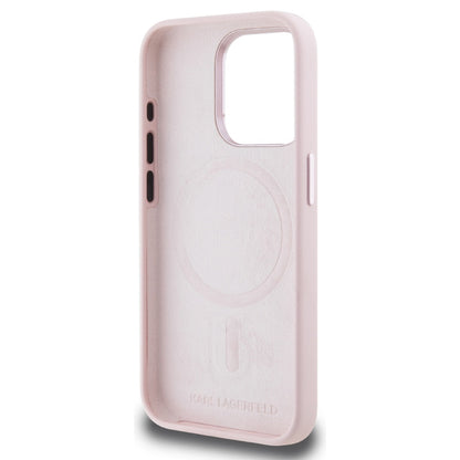 MagSafe cover til Apple iPhone 15 Pro Max, Karl Lagerfeld, Silicone Shadow Metal Initial, Pink