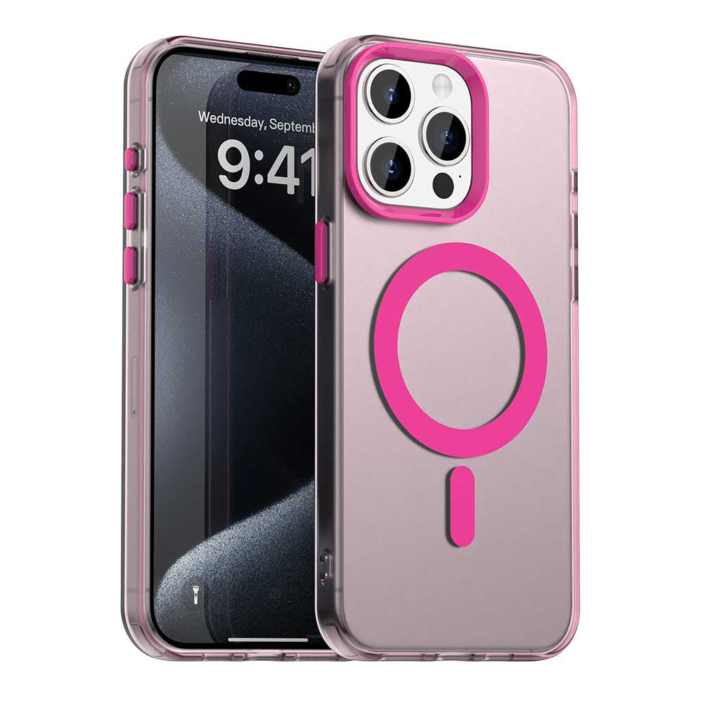 MagSafe-etui til Apple iPhone 15 Pro Max, Techsuit, CandyCase, Lyserød