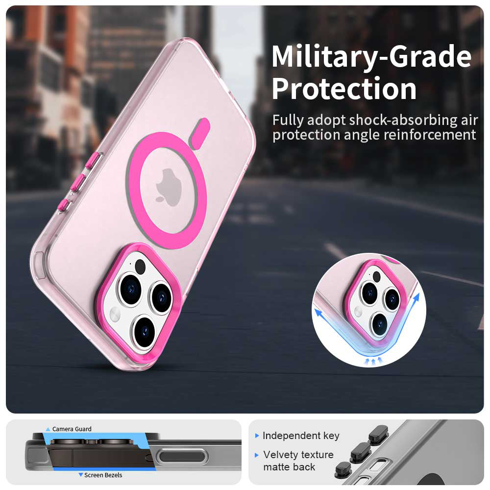 MagSafe-etui til Apple iPhone 15 Pro Max, Techsuit, CandyCase, Lyserød