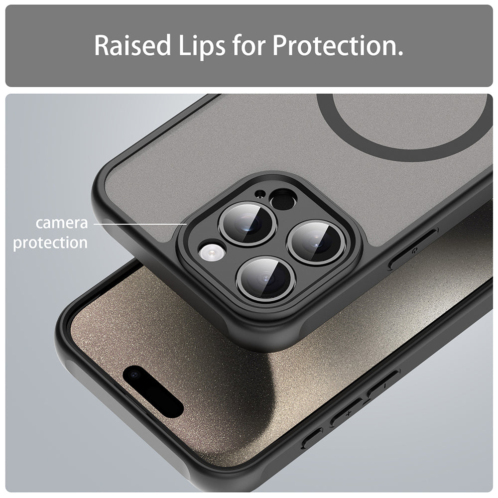 MagSafe-etui til Apple iPhone 15 Pro Max, Techsuit, HaloFrost II, Sort