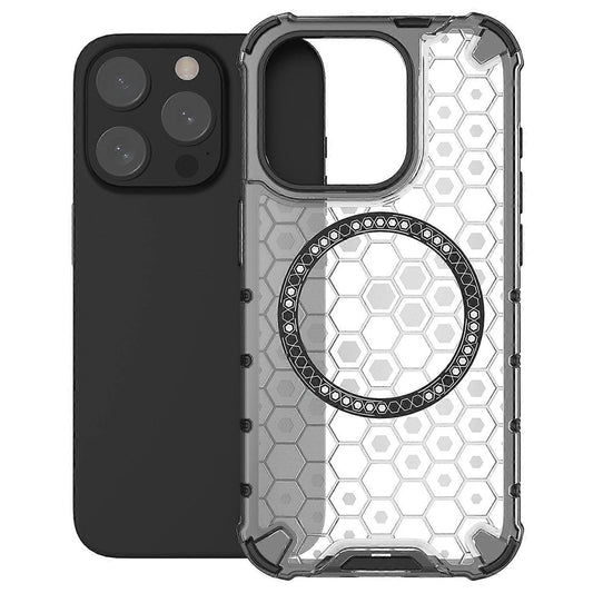 MagSafe-etui til Apple iPhone 15 Pro Max, Techsuit, HoneyComb Shield, Hvid