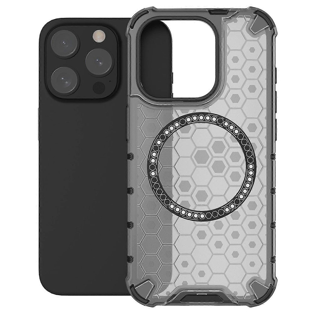 MagSafe-etui til Apple iPhone 15 Pro Max, Techsuit, HoneyComb Shield, Sort