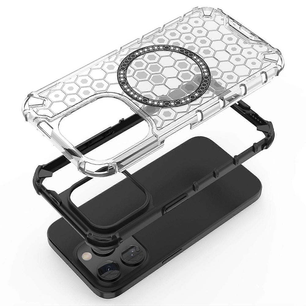MagSafe-etui til Apple iPhone 15 Pro Max, Techsuit, HoneyComb Shield, Sort