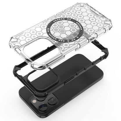 MagSafe-etui til Apple iPhone 15 Pro Max, Techsuit, HoneyComb Shield, Sort