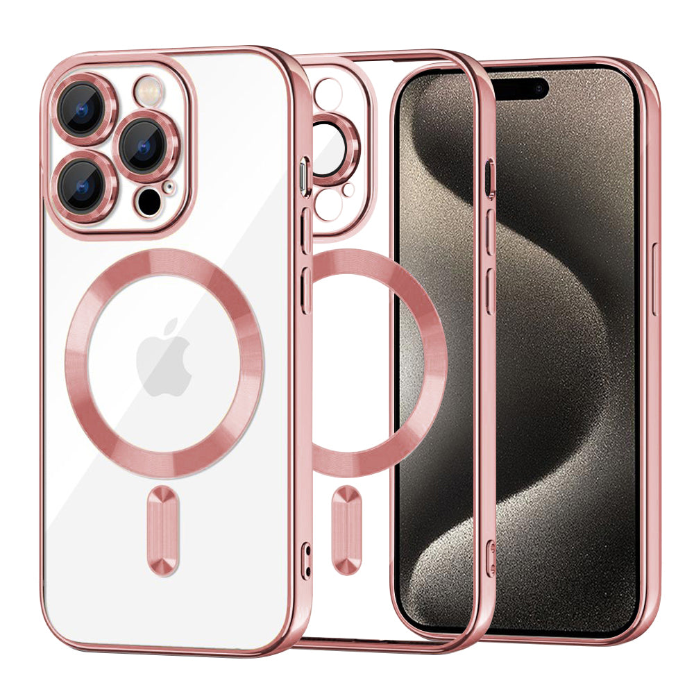 MagSafe-etui til Apple iPhone 15 Pro Max, Techsuit, Luxury Crystal, Pink