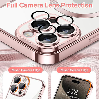 MagSafe-etui til Apple iPhone 15 Pro Max, Techsuit, Luxury Crystal, Pink