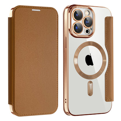 MagSafe-etui til Apple iPhone 15 Pro Max, Techsuit, SmartMag Book, Brun