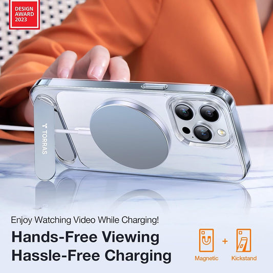 MagSafe cover til Apple iPhone 15 Pro Max, Torras, Pstand, Gennemsigtig