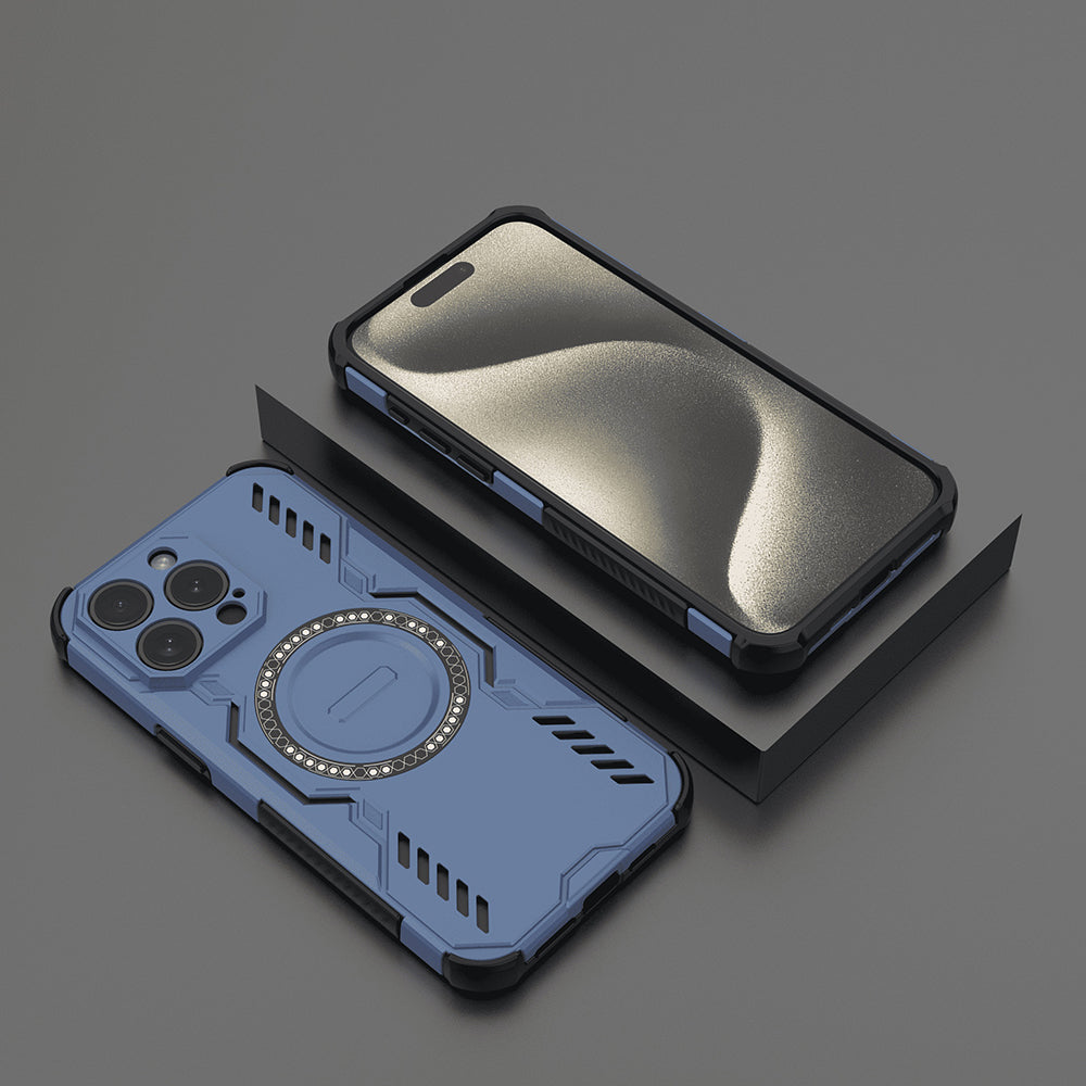 MagSafe Case for Apple iPhone 15 Pro, Techsuit, ArmorMag, Blue
