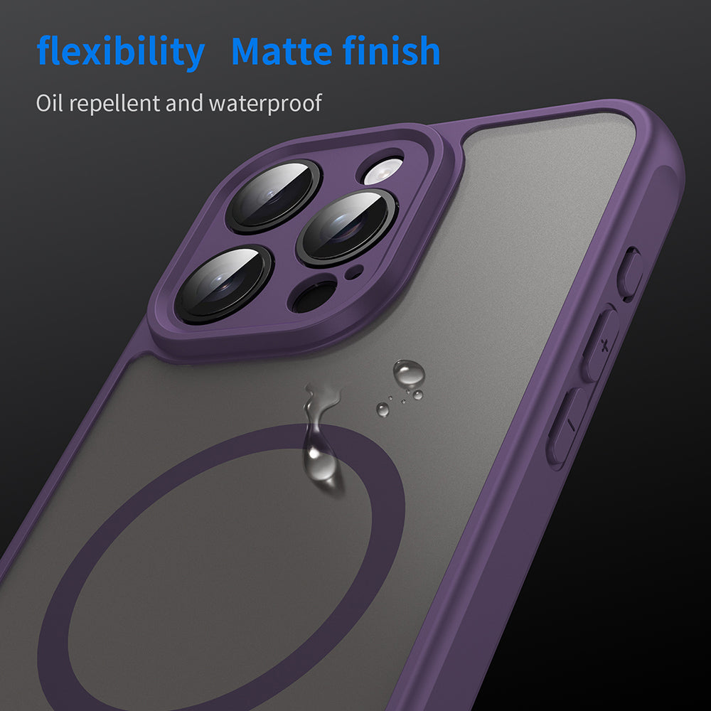MagSafe-etui til Apple iPhone 15 Pro, Techsuit, HaloFrost II, Lilla