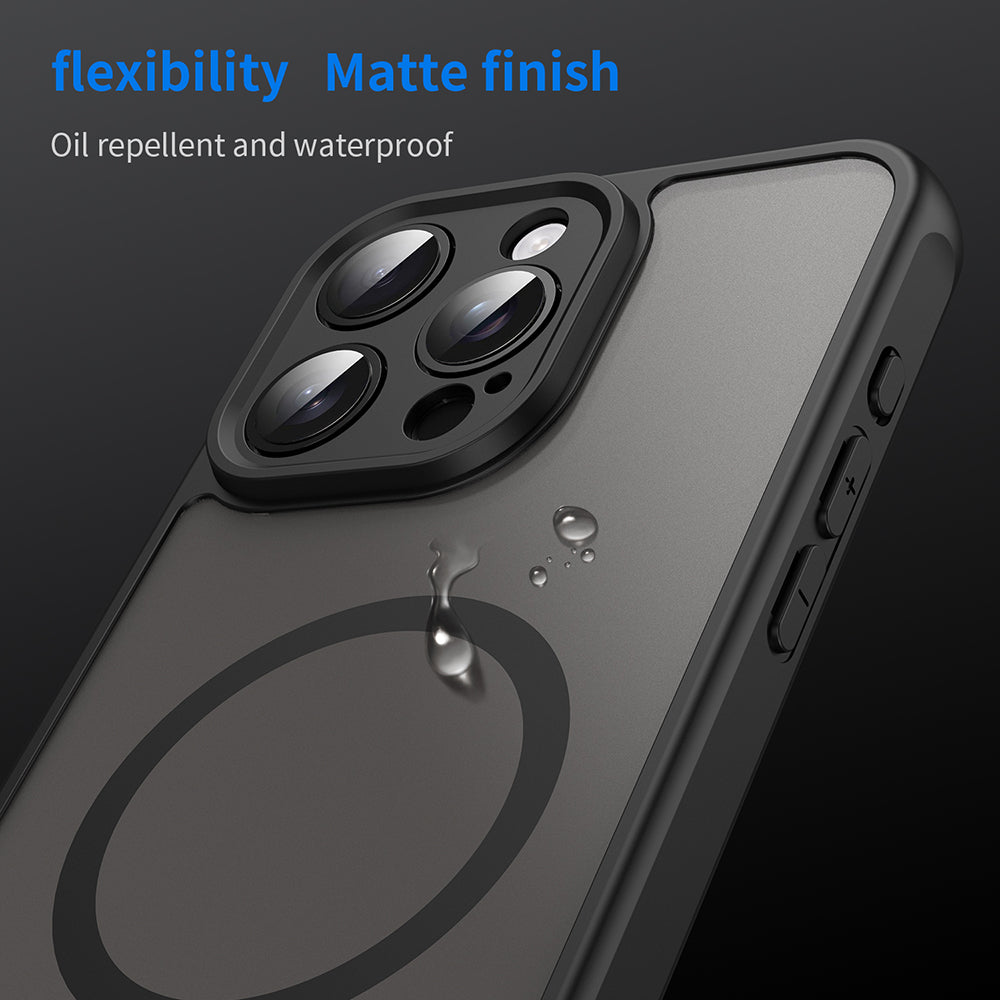 MagSafe-etui til Apple iPhone 15 Pro, Techsuit, HaloFrost II, Sort
