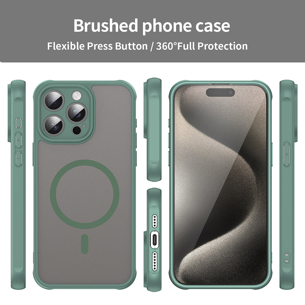 MagSafe-etui til Apple iPhone 15 Pro, Techsuit, HaloFrost II, Grøn