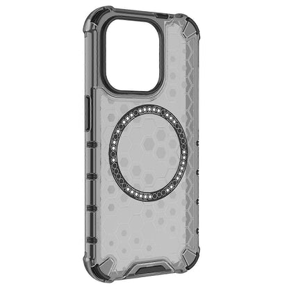 MagSafe-etui til Apple iPhone 15 Pro, Techsuit, HoneyComb Shield, Sort