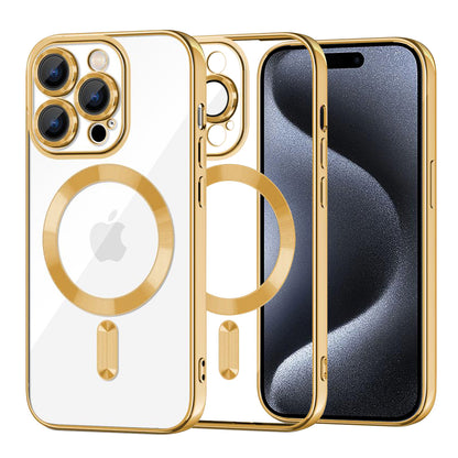 MagSafe-etui til Apple iPhone 15 Pro, Techsuit, Luxury Crystal, Guld
