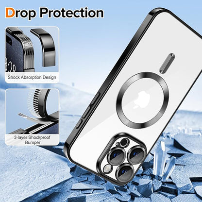 MagSafe-etui til Apple iPhone 15 Pro, Techsuit, Luxury Crystal, Sort