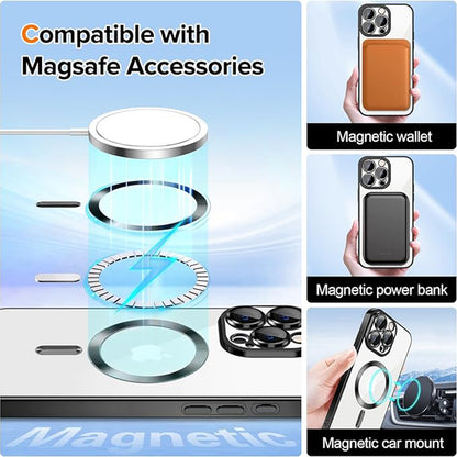 MagSafe-etui til Apple iPhone 15 Pro, Techsuit, Luxury Crystal, Sort
