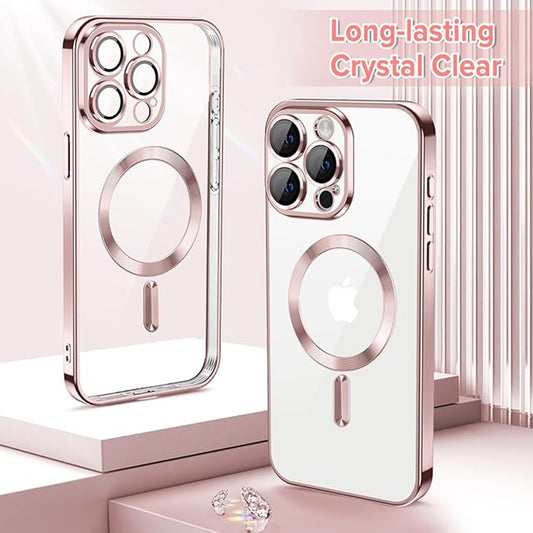 MagSafe-etui til Apple iPhone 15 Pro, Techsuit, Luxury Crystal, Pink