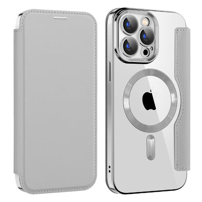 MagSafe-etui til Apple iPhone 15 Pro, Techsuit, SmartMag Book, Grå