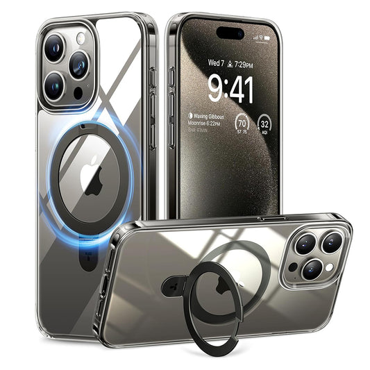 MagSafe cover til Apple iPhone 15 Pro, Torras, Ostand, Gennemsigtig
