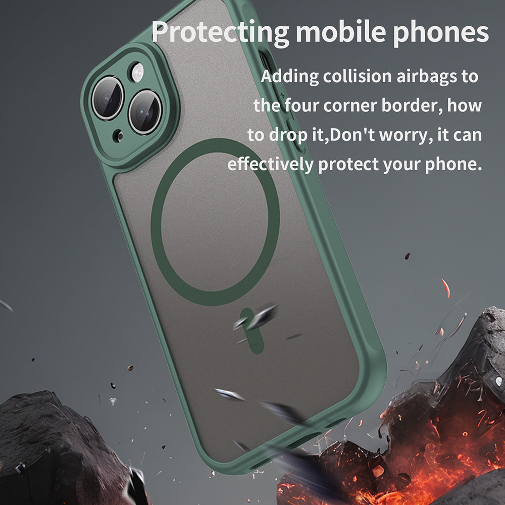 MagSafe-etui til Apple iPhone 15, Techsuit, HaloFrost II, Grøn