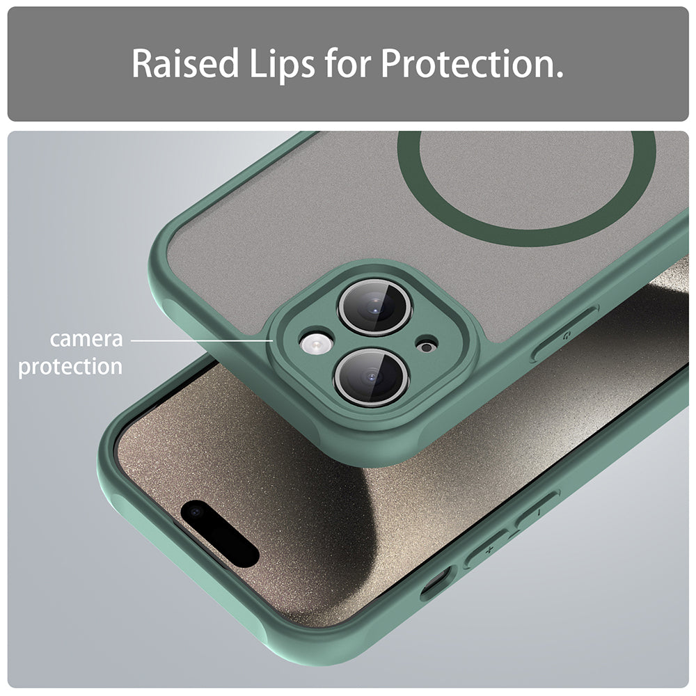 MagSafe-etui til Apple iPhone 15, Techsuit, HaloFrost II, Grøn