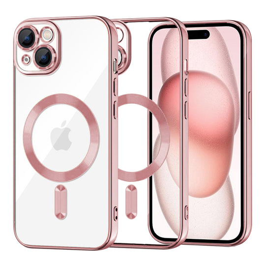 MagSafe-etui til Apple iPhone 15, Techsuit, Luxury Crystal, Pink