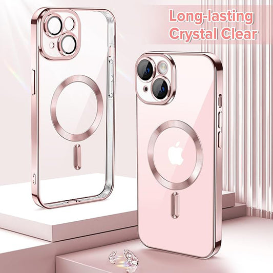 MagSafe-etui til Apple iPhone 15, Techsuit, Luxury Crystal, Pink