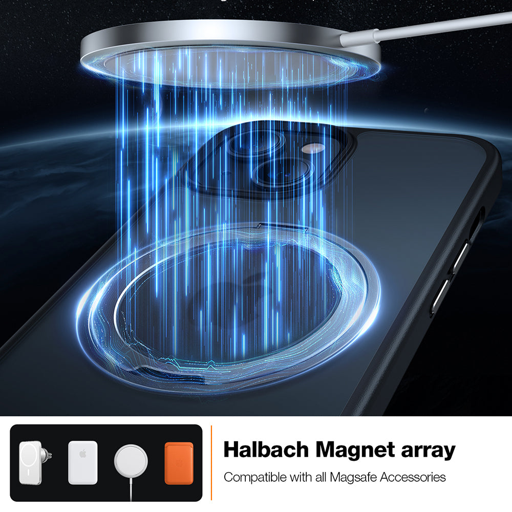 MagSafe cover til Apple iPhone 15, Torras, Ostand Pro, Sort