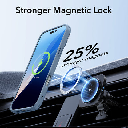 MagSafe cover til Apple iPhone 16, ESR, Classic Hybrid Kickstand, Transparent Blå