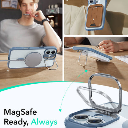 MagSafe cover til Apple iPhone 16, ESR, Classic Hybrid Kickstand, Transparent Blå