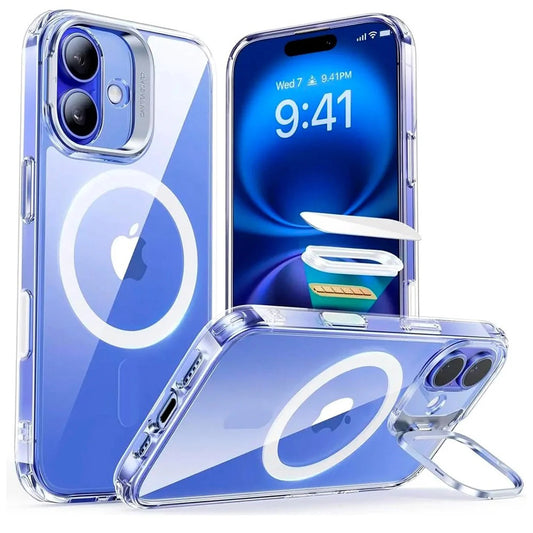 MagSafe cover til Apple iPhone 16, ESR, Classic Hybrid Kickstand Slide, Transparent
