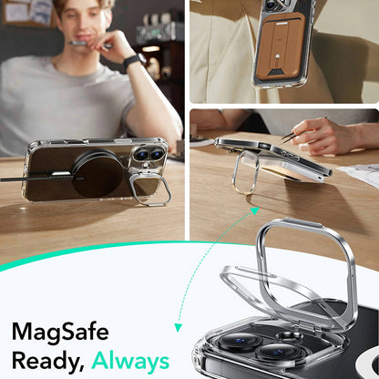 MagSafe cover til Apple iPhone 16, ESR, Classic Hybrid Kickstand, Gennemsigtig