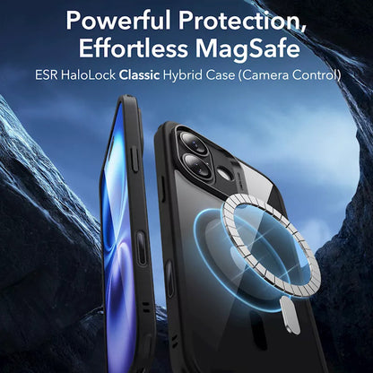 MagSafe cover til Apple iPhone 16, ESR, Classic Hybrid Slide, Sort Transparent
