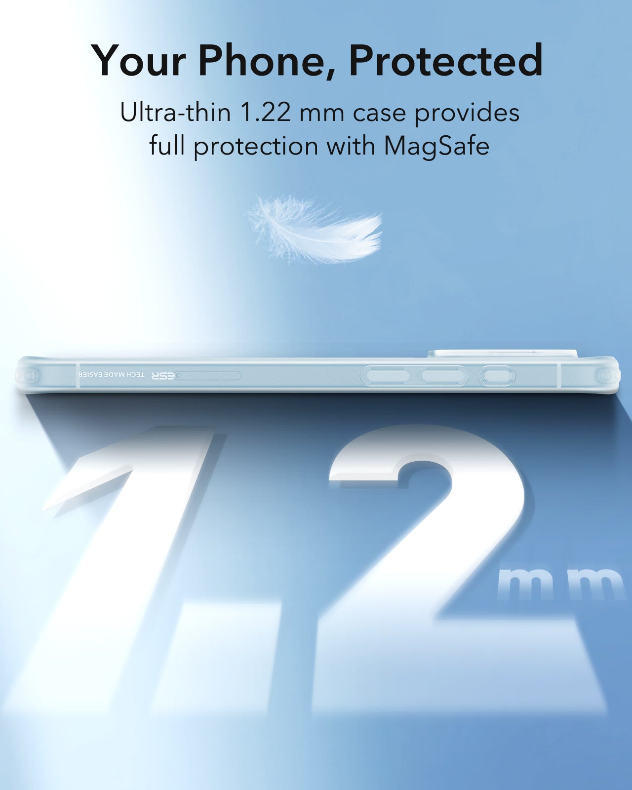 MagSafe cover til Apple iPhone 16, ESR, Zero, Satinblå