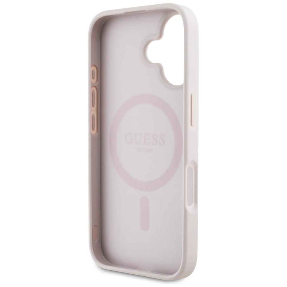 MagSafe cover til Apple iPhone 16, Guess, 4G Circle Classic Logo, Pink