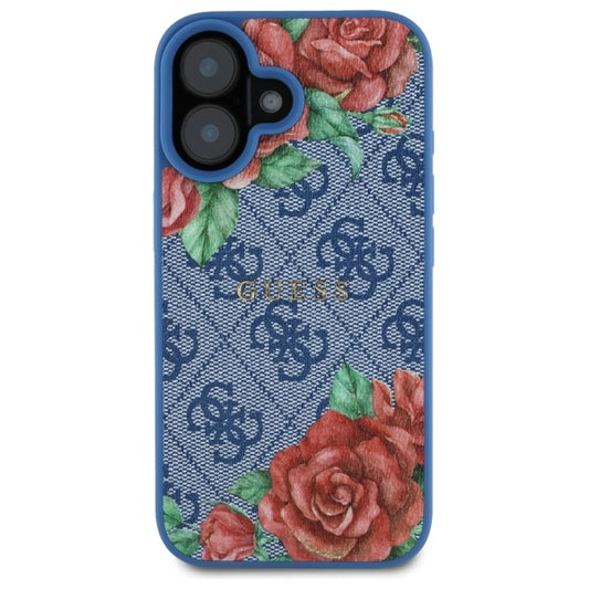 MagSafe cover til Apple iPhone 16, Guess, 4G Flowers Print, Blå