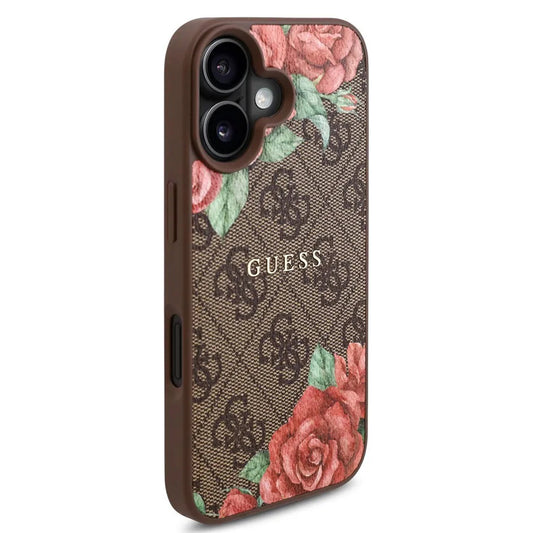 MagSafe cover til Apple iPhone 16, Guess, 4G Flowers Print, Brun