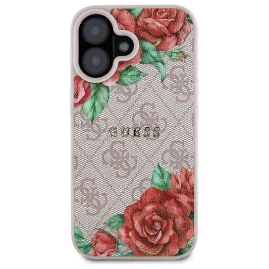 MagSafe cover til Apple iPhone 16, Guess, 4G Flowers Print, Pink