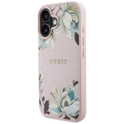 MagSafe cover til Apple iPhone 16, Guess, Grained Flowers, Pink